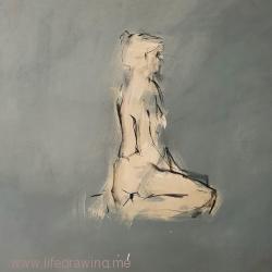 Seated Woman painting by David Cottrell Seated woman